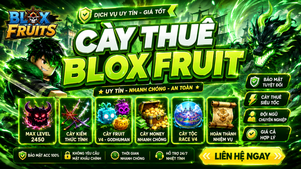 Cày Thuê Blox Fruit (full dịch vụ)